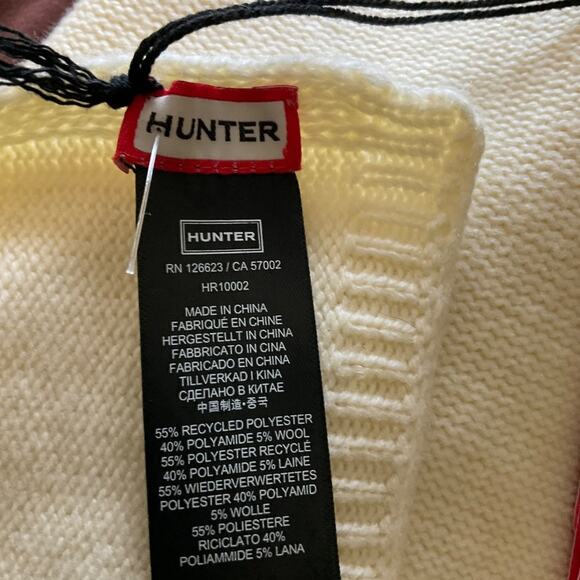 Hunter Play Essential Cream Scarf oversized large warm ivory white winter New - Picture 5 of 9